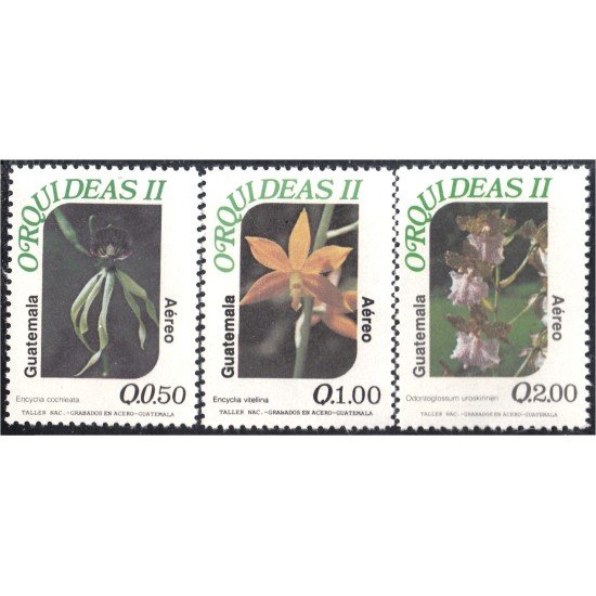 Guatemala A- 843/45 1994 Orquídeas Flores Flowers MNH