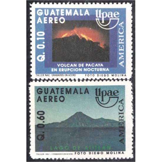 Guatemala A- 838AB 1991 América Upaep Volcán de Pacaya Lago de Atitlan MNH