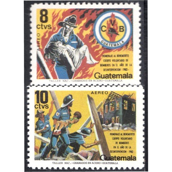 Guatemala A- 806/07 1986 Cuerpo Voluntarios de Bomberos MNH