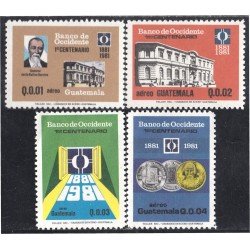 Guatemala A- 749/52 1982 1º Centenario Banco de Occidente MNH Guatemala A- 749/52 1982 1º Centenario Banco de Occidente MNH