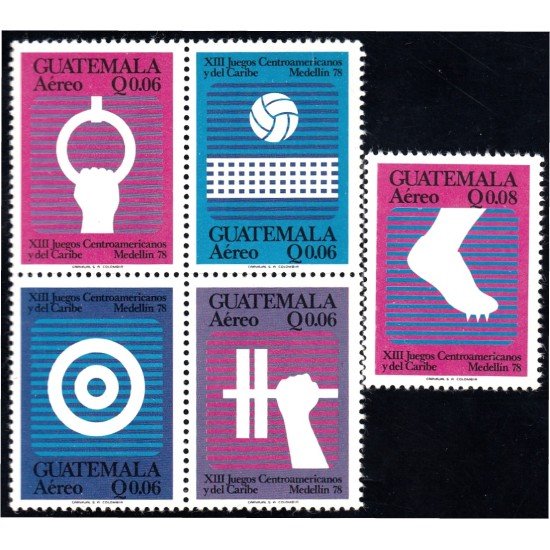 Guatemala A- 646/50 1978 XIII Juegos Centroamericanos y del Caribe MNH