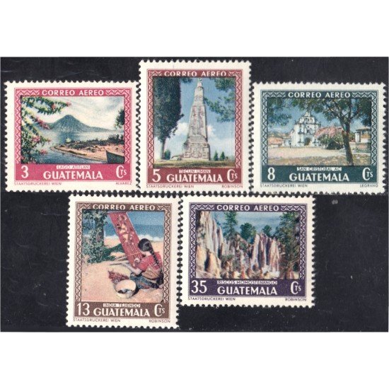 Guatemala A- 168/72 1950 Lago de Amatitlan India Tecun Uman MH