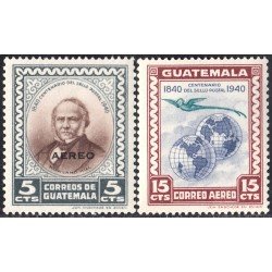 Guatemala A- 141/42 1946 Rowland Hill Centenario del sello postal UPUMH Guatemala A- 141/42 1946 Rowland Hill Centenario del sello postal UPUMH