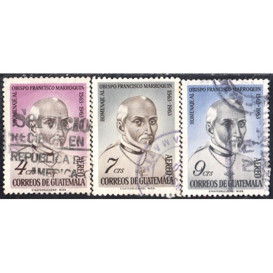 Guatemala A- 326/28 1965 Obispo Francisco Marroquín usados