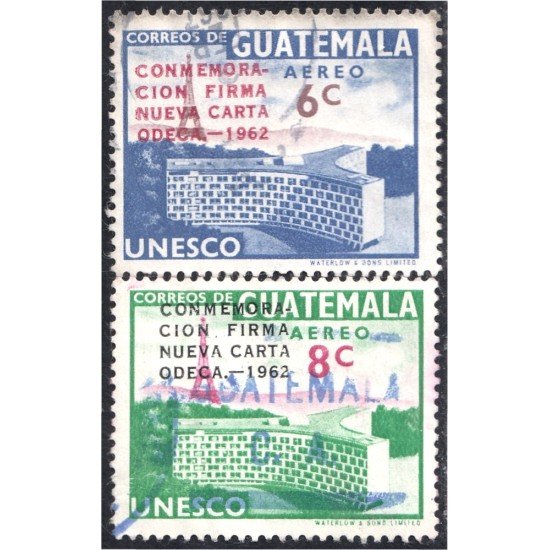 Guatemala A- 284/85 1963 Palacio de la UNESCO usados Guatemala A- 284/85 1963 Palacio de la UNESCO usados