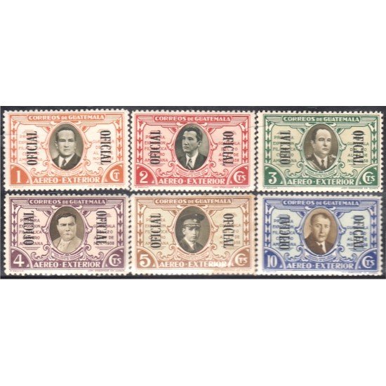 Guatemala Servicio Oficial Aéreo 1939 1/6 Presidentes de Repúblicas Centroamericanas MH