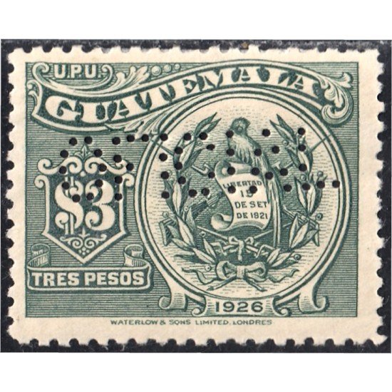 Guatemala Timbres de Servicio 62 1926 Unión postal universal Emblema Nacional MH Guatemala Timbres de Servicio 62 1926 Unión postal universal Emblema Nacional MH
