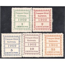 Guatemala Timbres de Servicio 1/5 1902 Franqueo Oficial Guatemala MH Guatemala Timbres de Servicio 1/5 1902 Franqueo Oficial Guatemala MH