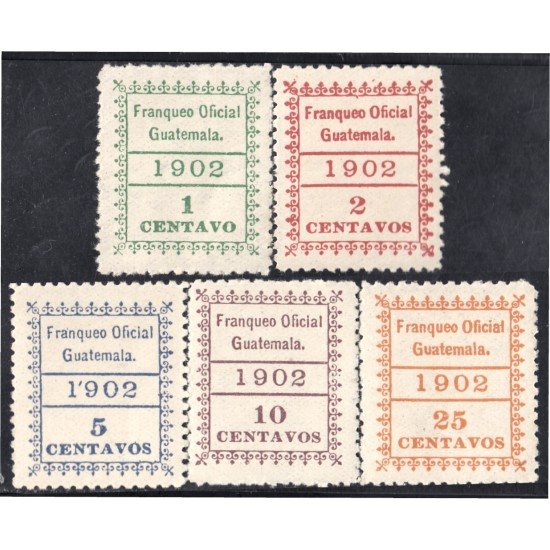 Guatemala Timbres de Servicio 1/5 1902 Franqueo Oficial Guatemala MH Guatemala Timbres de Servicio 1/5 1902 Franqueo Oficial Guatemala MH