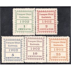 Guatemala Timbres de Servicio 1/5 1902 Franqueo Oficial Guatemala MNH Guatemala Timbres de Servicio 1/5 1902 Franqueo Oficial Guatemala MNH