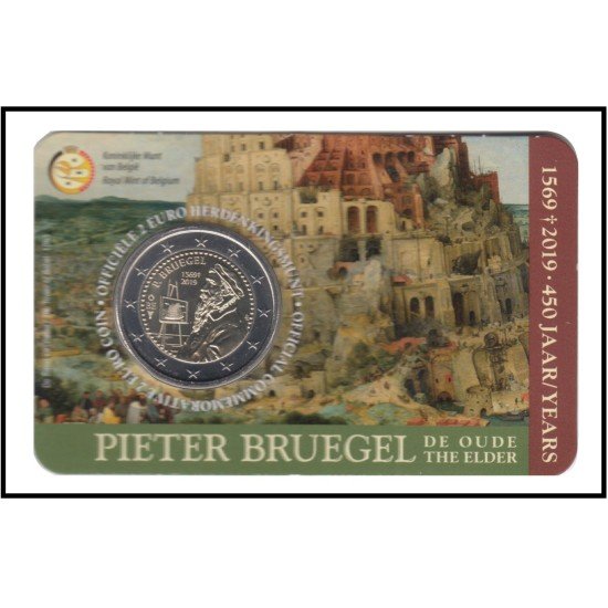 Bélgica 2019 Cartera Oficial Coin Card Moneda 2 € conmemorativos Pieter Brueghel Bélgica 2019 Cartera Oficial Coin Card Moneda 2 € conmemorativos Pieter Brueghel