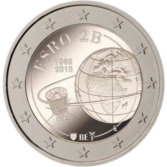 Bélgica 2018 2 € euros conmemorativos Satélite ESRO-2B Bélgica 2018 2 € euros conmemorativos Satélite ESRO-2B