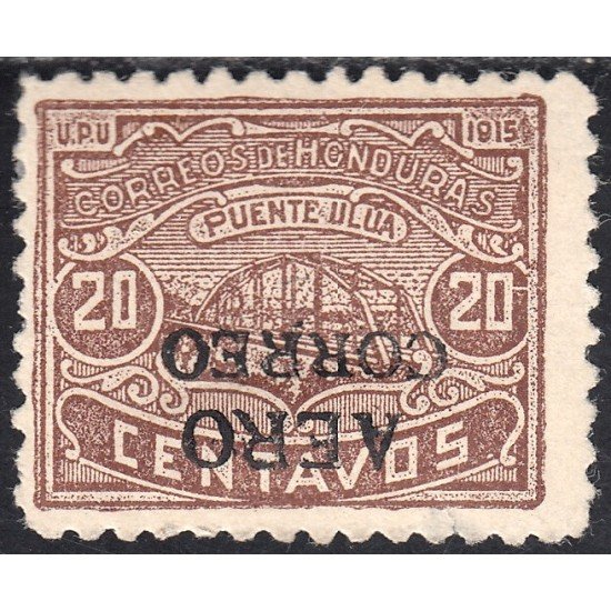 Honduras A- 3 1925 Puente Ulua MH sb invertida Honduras A- 3 1925 Puente Ulua MH sb invertida