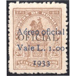 Honduras A- 68A 1933 Monumento Francisco Morazan MH sb Vale L 1