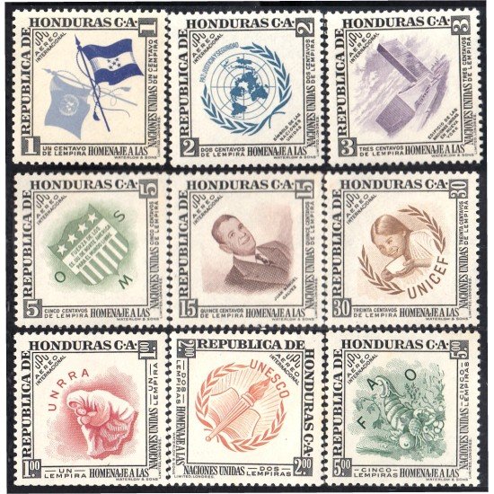 Honduras A- 198/06 1953 UNICEF y UNESCO MH Honduras A- 198/06 1953 UNICEF y UNESCO MH