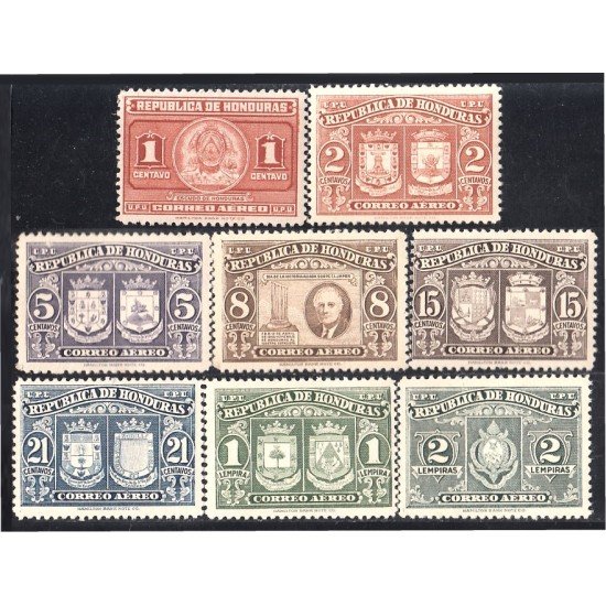 Honduras A- 146/53 1946 Escudos Franklin Roosevelt MH Honduras A- 146/53 1946 Escudos Franklin Roosevelt MH