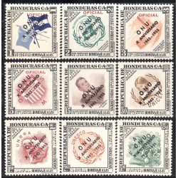 Honduras A- 217/25 1956 10º Aniversario Organización de Naciones Unidas MNH