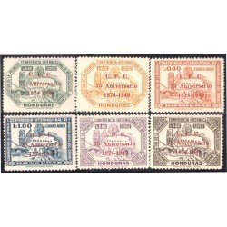 Honduras A- 181/86 1951 UPU 75 aniversario 1874 - 1949 MNH