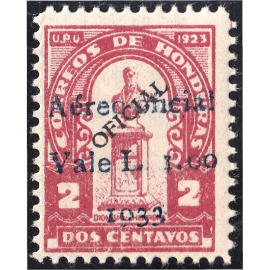 Honduras A- 70C 1933 Busto de Dionisio Herrera MNH sb Vale L sobre 2c
