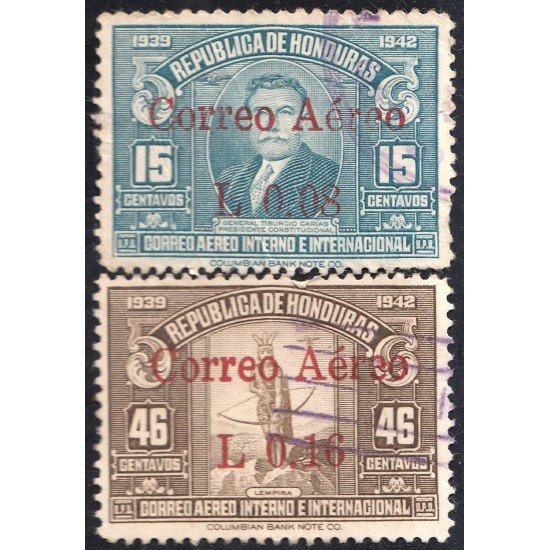 Honduras A- 119/20 1942 Gral. Tiburcio Cáreas Lempira usados