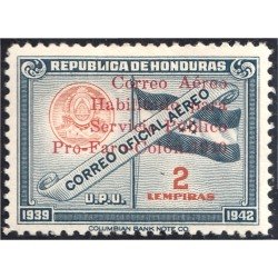 Honduras A- 101 1940 Unión Postal Universal Escudo y Bandera Sin goma Honduras A- 101 1940 Unión Postal Universal Escudo y Bandera Sin goma