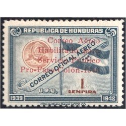 Honduras A- 100 1940 Unión Postal Universal Escudo y Bandera Pro faro Colón Sin goma