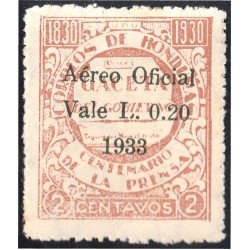 Honduras A- 65 1933 Centenario de la prensa Sin goma