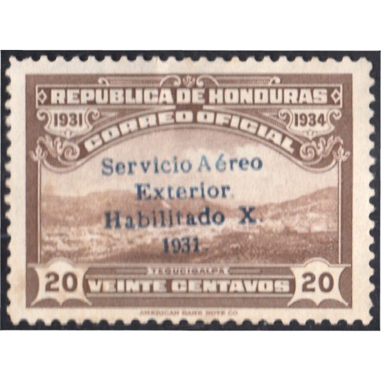 Honduras A- 53B 1932 Valle Tegucigalpa Sin goma