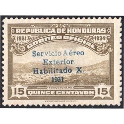 Honduras A- 52B 1932 Valle Tegucigalpa Sin goma