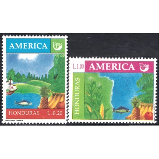 Honduras 277/78 1990 América Upae Paisajes MNH