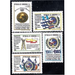Honduras 270/74 1986 25 Aniversario de la Corporación Centraomericana de Servicios de Navegación Aérea MNH