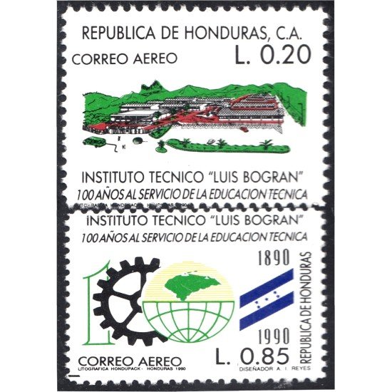 Honduras A- 748/49 1990 Instituto Técnico Luis Bogran MNH