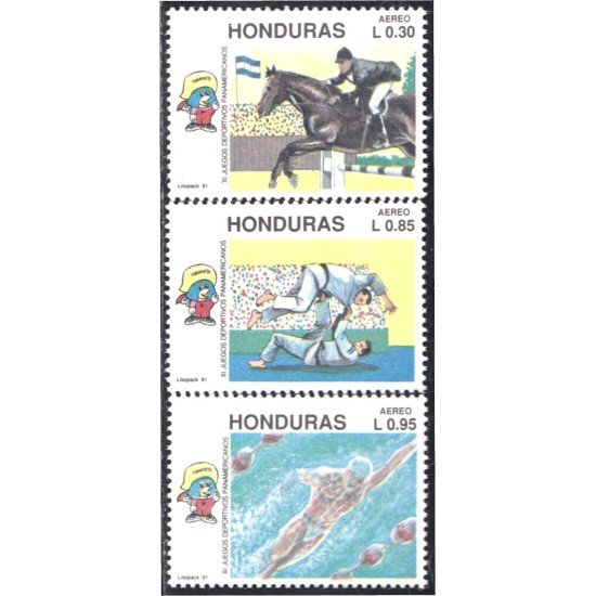 Honduras A- 763/65 1991 XI Juegos Deportivos Panamericanos MNH