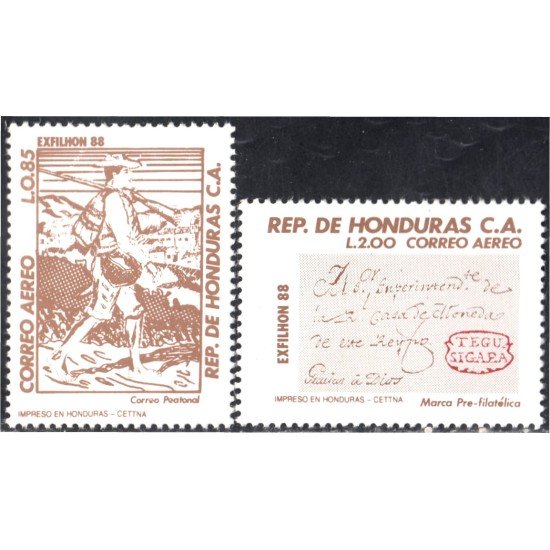 Honduras A- 725/26 1988 Exfilhon 88 Exposición Filatélica Nacional MNH