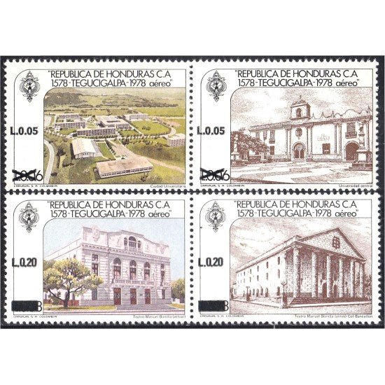 Honduras A- 721/24 1988 Villa de Tegucigalpa MNH