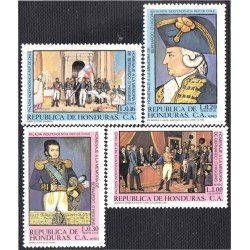 Honduras A- 657/60 1981 Homenaje a la memoria de Bernardo O´Higgins MNH