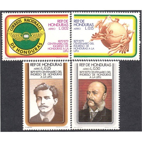 Honduras A- 628/31 1979 Centenario del ingreso de Honduras a la UPU MNH