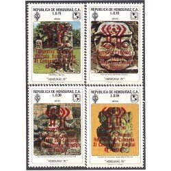 Honduras A- 603/06 1978 Arte Maya Esculturas Argentina 78 Fútbol MNH