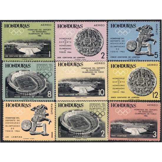 Honduras A- 312/20 1964 Juegos Olímpicos Olimpiadas de Tokio 1964 MNH