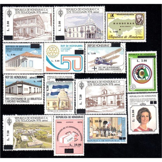 Honduras A- 1044/57 2001 Serie Antigua Edificios Reyes de España Aniversarios Conmemoraciones MNH