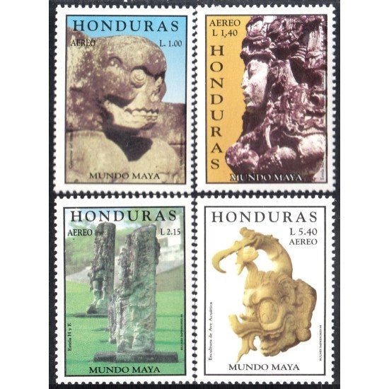 Honduras A- 955/58 1998 Mundo Maya Esculturas MNH