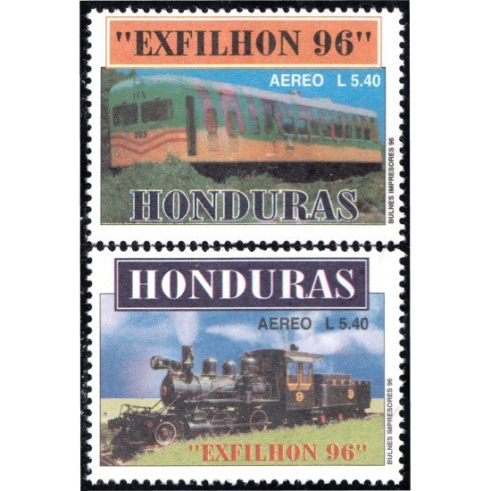Honduras A- 866/67 1996 Exfilna 96 Trenes trains Locomotoras MNH Honduras A- 866/67 1996 Exfilna 96 Trenes trains Locomotoras MNH