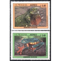 Honduras A- 859AU/AV 1995 Reptiles Iguana Rana MNH Honduras A- 859AU/AV 1995 Reptiles Iguana Rana MNH