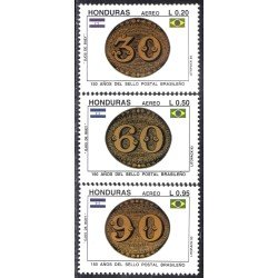 Honduras A- 829/31 1993 150 Años del sello posatl brasileño MNH Honduras A- 829/31 1993 150 Años del sello posatl brasileño MNH