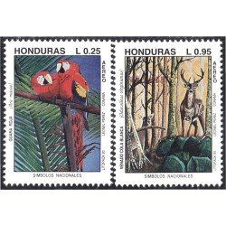 Honduras A- 809/10 1993 Símbolos Nacionales Guara Roja Venado Cola Blanca MNH Honduras A- 809/10 1993 Símbolos Nacionales Guara Roja Venado Cola Blanca MNH