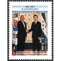 Honduras A- 1358 2012 Presidente Porfirio Lobo Sosa y Presidente de Corea Lee Myung Bak MNH Honduras A- 1358 2012 Presidente Porfirio Lobo Sosa y Presidente de Corea Lee Myung Bak MNH