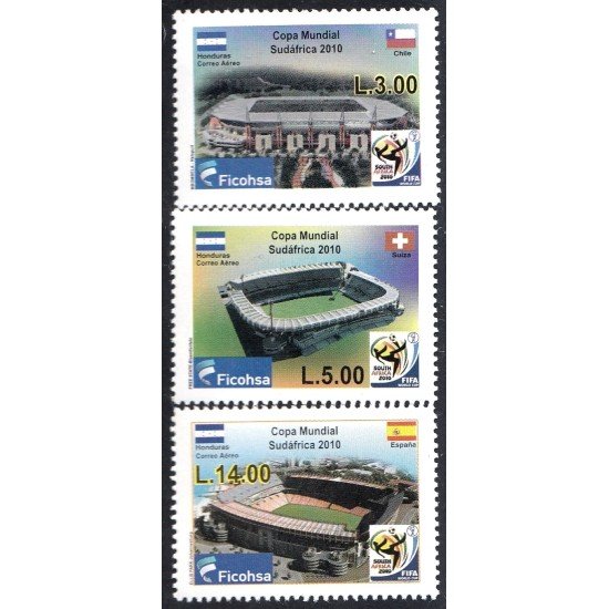 Honduras A- 1346/48 2010 Copa Mundial de Fútbol Sudáfrica 2010 MNH