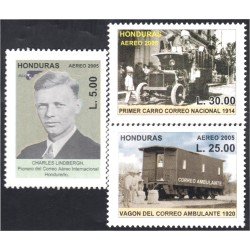Honduras A- 1275/77 2005 Charles Lindbergh Correo Nacional e Internacional MNH