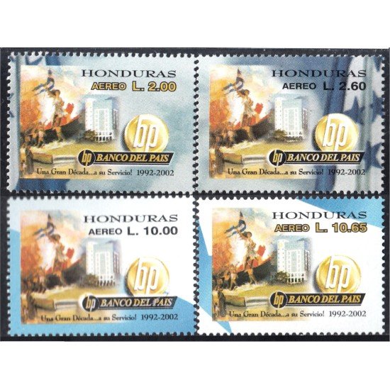 Honduras A- 1117/20 2002 10 Aniversario del Banco del País MNH