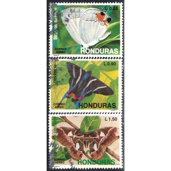 Honduras A- 752/54 1991 Mariposa Butterflies usados